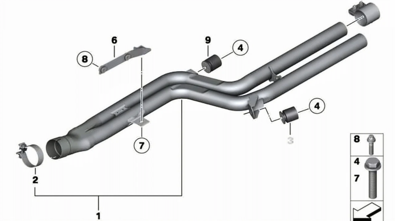 Передня частина глушника f10 535xi, 18308619162